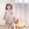 Summer new baby pajamas, thin cotton children's sleeping skirts, baby bathrobes, one-piece suits for boys and girls, parent-child crawling clothes details Picture